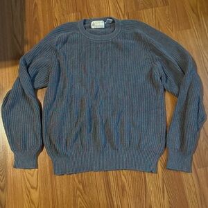 London Fog Men’s Blue Colorful Woven Detail Long Sleeve Pullover Cotton Size L